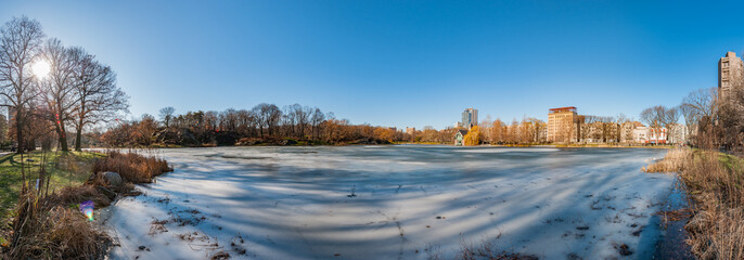 Winter in Central Park, New York, United States.