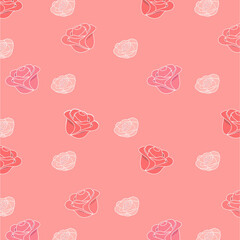 cute pastel red rose pattern background, seamless vector,rose background