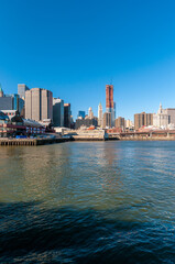 Fototapeta na wymiar Manhattan from the River in New York, United States.
