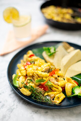 Ackee with Breadfruit in Plate (No Saltfish)