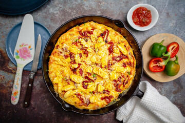 Ackee Quiche or Ackee Fritata in Cast Iron Skillet