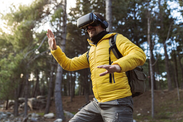 man nature travel glasses virtual reality