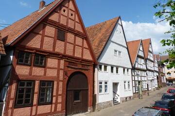 Fototapeta na wymiar Westfälisches Dielenhaus in Blomberg Ostwestfalen