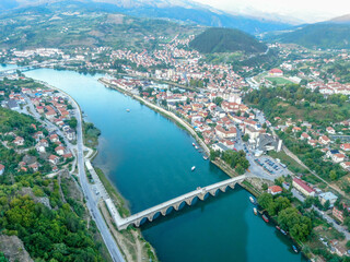 Naklejka premium Vishegrad, The bridge on the Drina
