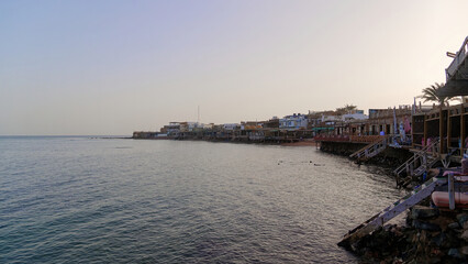 Fototapeta na wymiar Coast of Dahab City, South Sinai, Egypt
