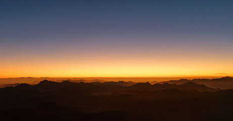 Amazing sunset over the Sinai mountains