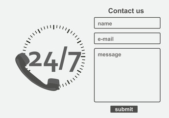 Call center interface. vector illustration