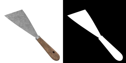3D rendering illustration of a mason spatula