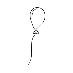 A hand-drawn balloon icon. Doodle style. A hand-drawn black sketch.