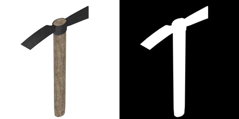 3D rendering illustration of a mattock