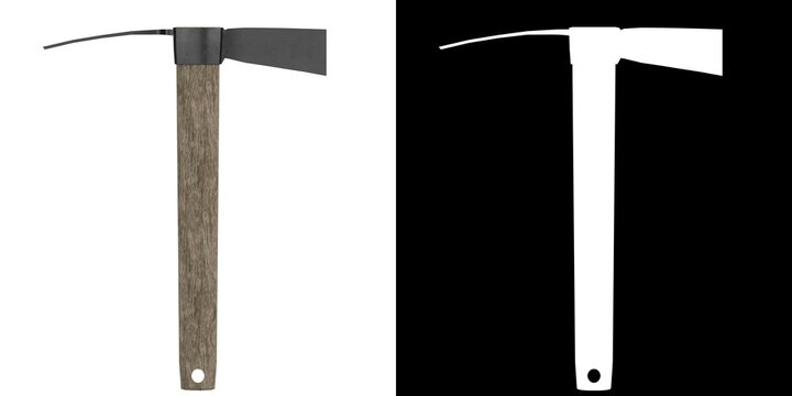 3D rendering illustration of a mattock