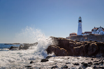 Obraz premium Spring Day in Portland Head Light