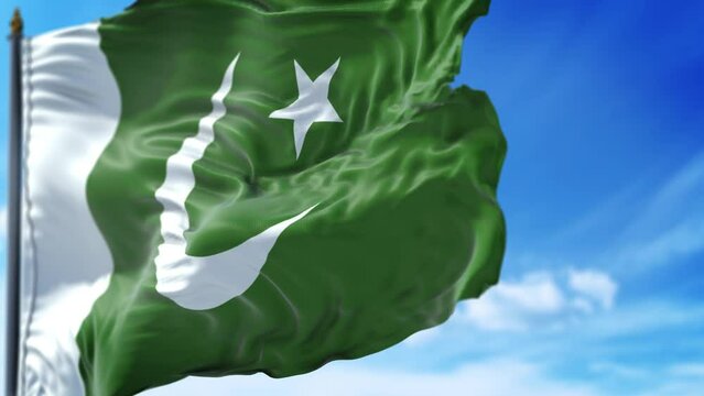 Pakistani flag is waving slow motion in full screen. Loopable 4K resolution animation. Loop ready video file.