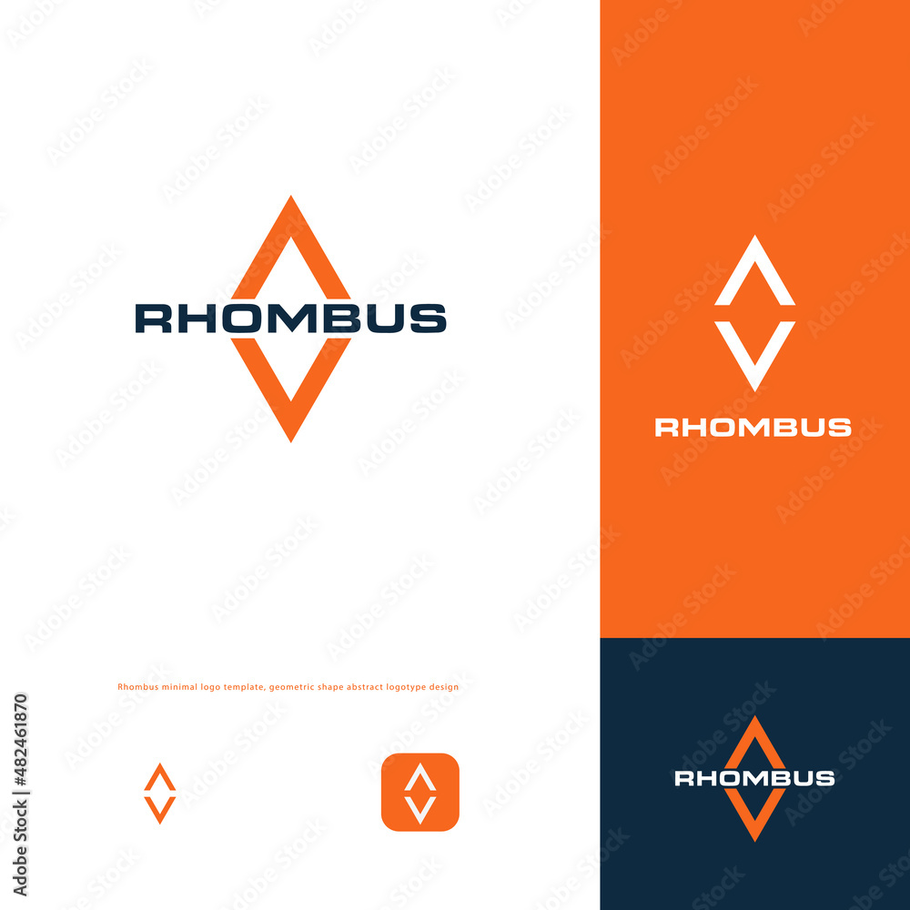Poster rhombus flat minimal style vector logo concept. arrow up and down, forward and backward, isolated ic