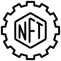 Utility token icon, NFT related vector illustration