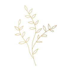 golden branches with leaves- vector illustration