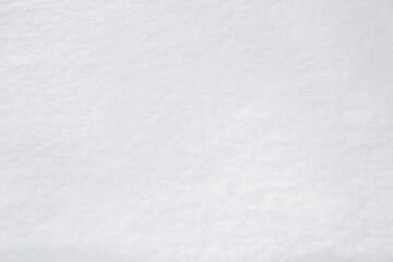 White fluffy snow sparkles in the sun. Texture of freshly fallen snow. Background.