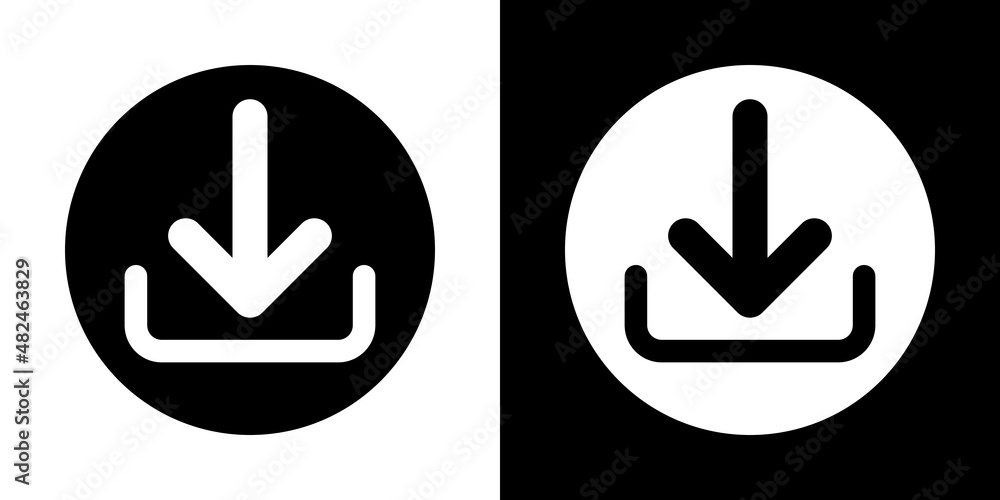 Poster download icon. button in line style. pictogram symbol for app. arrow of download data. down load doc