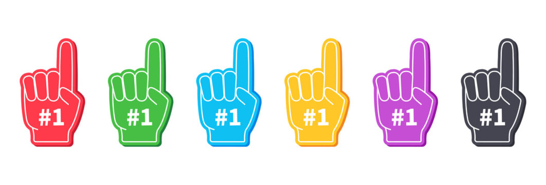 Hand Gesture Pointing Number One Sign Stock Vector - Illustration of  vector, closeup: 129793095