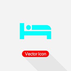 Bed Icon, Hotel Symbol, Hostel Symbol Vector Illustration Eps10
