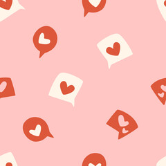 Seamless pattern for Valentine Day. Romantic vector cute wallpaper