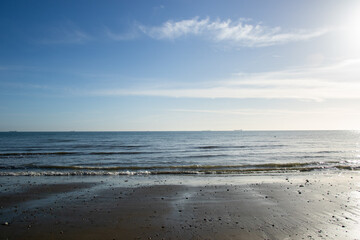 The sea off the coast of Sandown, Isle of Wight