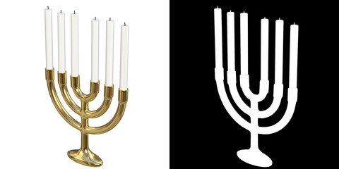 3D rendering illustration of a menorah
