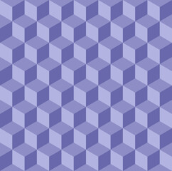 Naadloze 3D kubus vorm patroon achtergrond. Kleurentrend van 2022 zeer peri. Ontwerptextuurelementen voor spandoek, sjabloon, kaart, omslag, poster, achtergrond, tegel, muur. Vector illustratie.