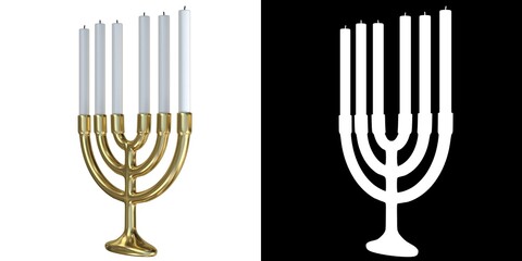 3D rendering illustration of a menorah
