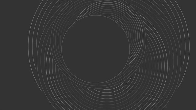 Grey minimal abstract futuristic tech motion background with round lines. Seamless looping. Video animation Ultra HD 4K 3840x2160