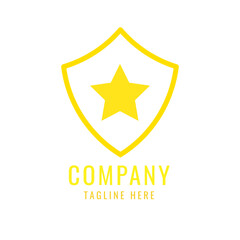 Obraz premium Logo Stars Protection For Company Editable, Logo Bintang dan Perisai 