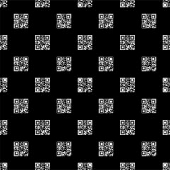 Seamless wallpaper pattern with qr code. Vector illustration