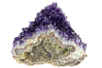 amethyst from Uruguay isolated on white background