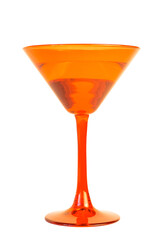 red color martini glass with cocktail isolated on white background