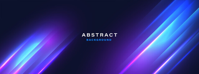 Abstract technology background with motion neon light effect.Vector illustration. - obrazy, fototapety, plakaty