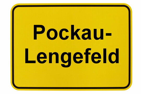 Illustration eines Ortsschildes der Stadt Pockau-Lengefeld