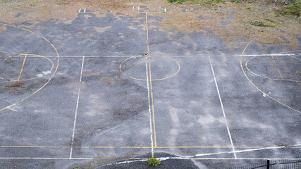 asphalt floor street basketball court