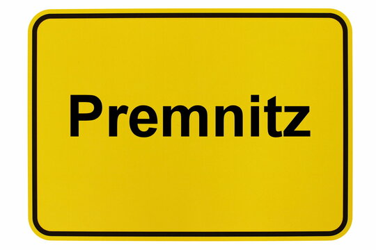 Illustration eines Ortsschildes der Stadt Premnitz