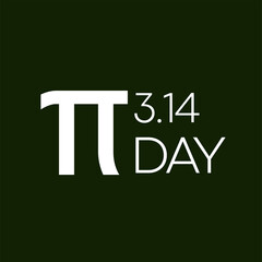 International Pi Day. 14 march, mathematical constant number. Irrational number, greek letter, 3,14 Pi sign. 