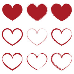 Zestaw serc o r&oacute;żnych obrysach.
