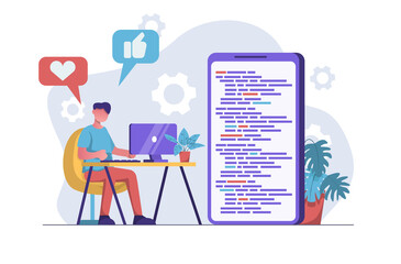App development. The programmer creates apps for devices.
