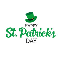 Happy Saint Patrick's day lettering design concept. Handwritten typography vector illustration design. St. Patricks logo template.