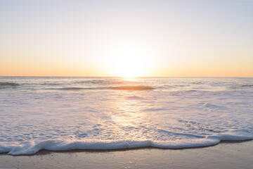Sunset on the beach of Cape Trafalgar, Canos de Meca, Cadiz, Andalusia, Spain