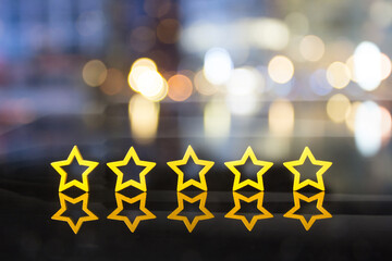 Customer Experience Concept, Best Excellent Services Rating for Satisfaction. Five Star