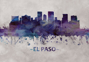 El Paso Texas skyline - obrazy, fototapety, plakaty