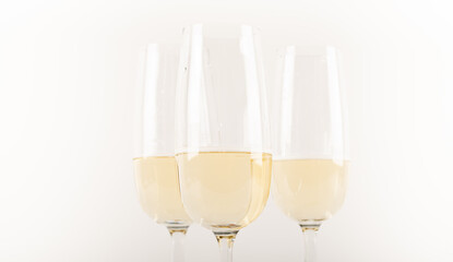 Luxurious champagne in a glass, festive way of celebrating a new year or important events, toast with sparkling wine