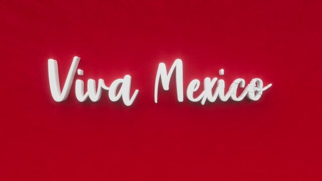 Viva Mexico text inscription, mexican Independence day and latin patriotic traditional holiday concept, Cinco de Mayo decorative animated lettering, festive greeting card motion background