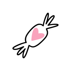 An icon of chocolate sweet with heart.