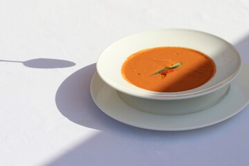 pumpkin soup in a bowl