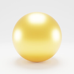 Gold sphere ball. Golden glossy 3d ball. 3d rendering.